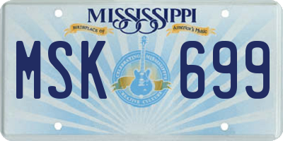 MS license plate MSK699