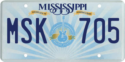 MS license plate MSK705