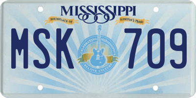 MS license plate MSK709