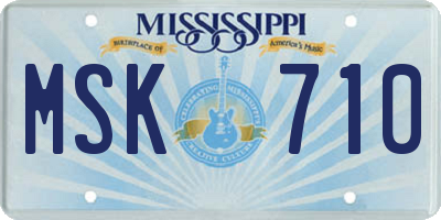 MS license plate MSK710