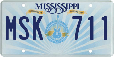 MS license plate MSK711