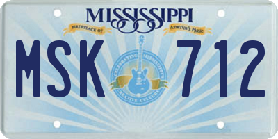 MS license plate MSK712