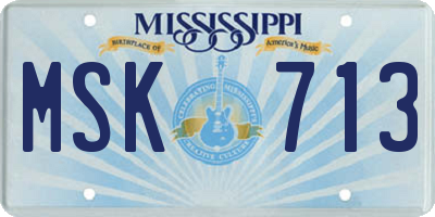 MS license plate MSK713