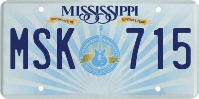 MS license plate MSK715