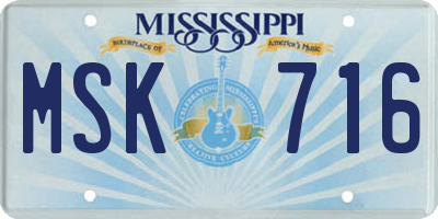 MS license plate MSK716
