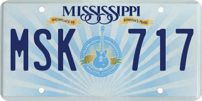 MS license plate MSK717