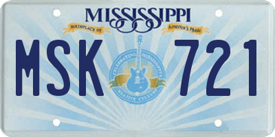 MS license plate MSK721