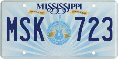 MS license plate MSK723
