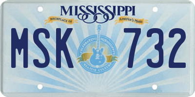 MS license plate MSK732
