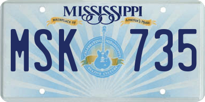 MS license plate MSK735