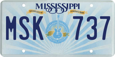 MS license plate MSK737