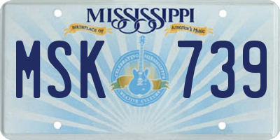MS license plate MSK739
