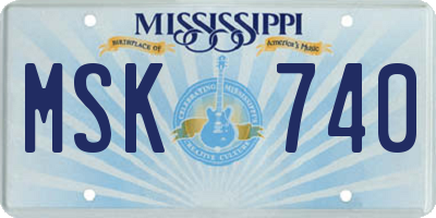 MS license plate MSK740