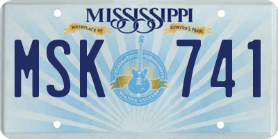 MS license plate MSK741