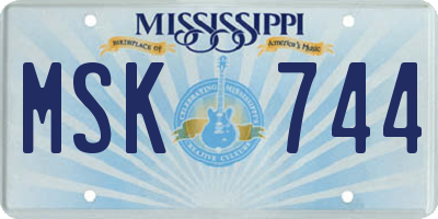 MS license plate MSK744