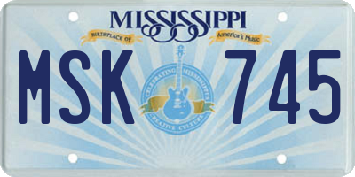 MS license plate MSK745