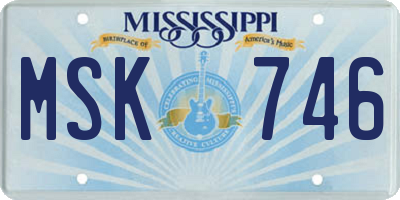 MS license plate MSK746