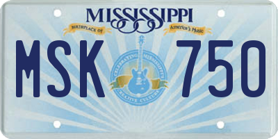 MS license plate MSK750