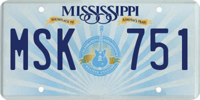 MS license plate MSK751