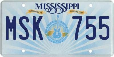 MS license plate MSK755