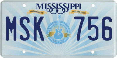 MS license plate MSK756