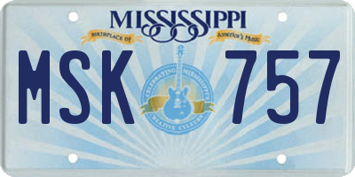 MS license plate MSK757