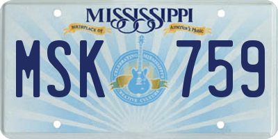 MS license plate MSK759
