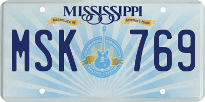 MS license plate MSK769