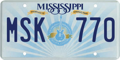 MS license plate MSK770