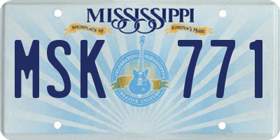 MS license plate MSK771