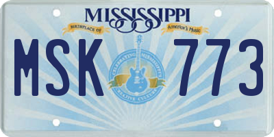 MS license plate MSK773