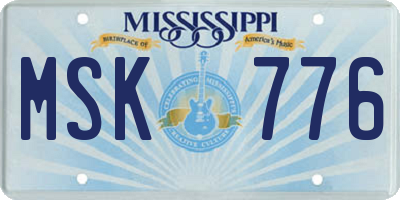 MS license plate MSK776