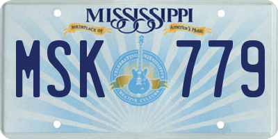 MS license plate MSK779