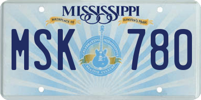 MS license plate MSK780