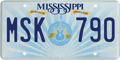 MS license plate MSK790