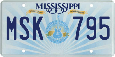 MS license plate MSK795