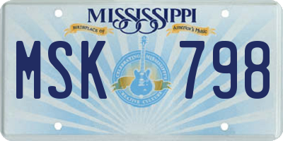 MS license plate MSK798