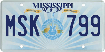 MS license plate MSK799