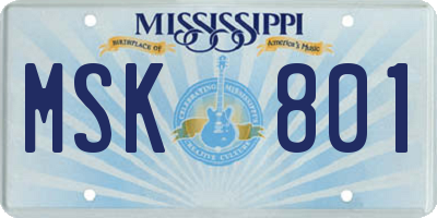 MS license plate MSK801