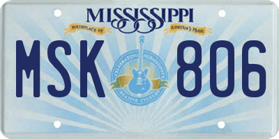 MS license plate MSK806