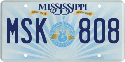 MS license plate MSK808