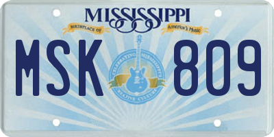 MS license plate MSK809