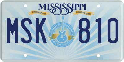 MS license plate MSK810