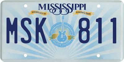 MS license plate MSK811