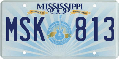 MS license plate MSK813