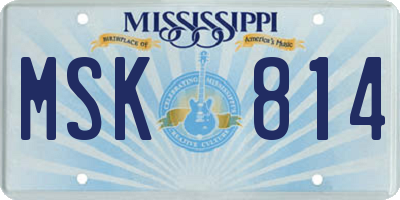 MS license plate MSK814