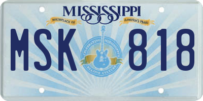 MS license plate MSK818