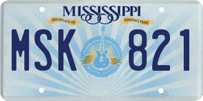 MS license plate MSK821