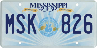 MS license plate MSK826