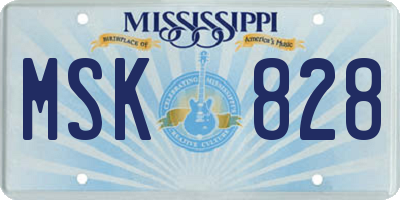 MS license plate MSK828